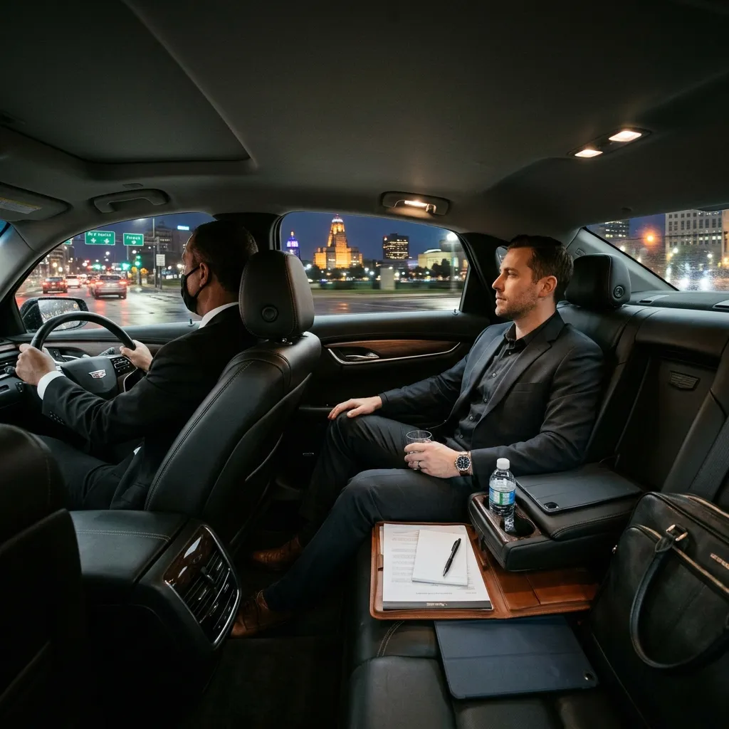 Buffalo Airport corporate transportation with Cadillac XTS Sedan for business travelers