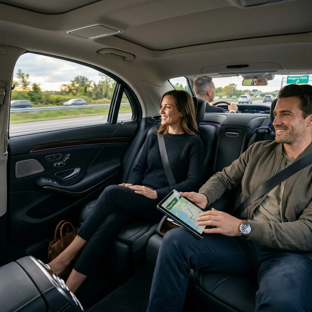 Niagara Falls airport transportation service with Mercedes S Class luxury sedan
